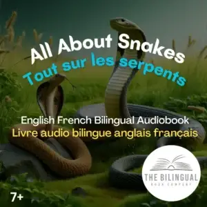 cover All About Snakes English French Bilingual Kids Book