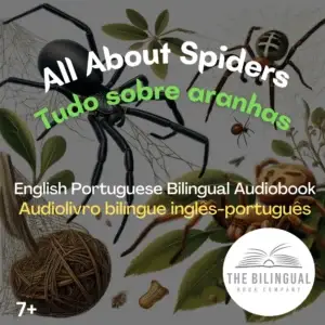 cover All About Spiders English Portuguese Bilingual Audiobook