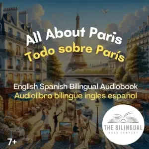 cover All About  Paris English Spanish Bilingual Kids Book