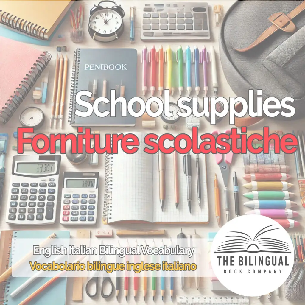 School supplies english italian vocabulary