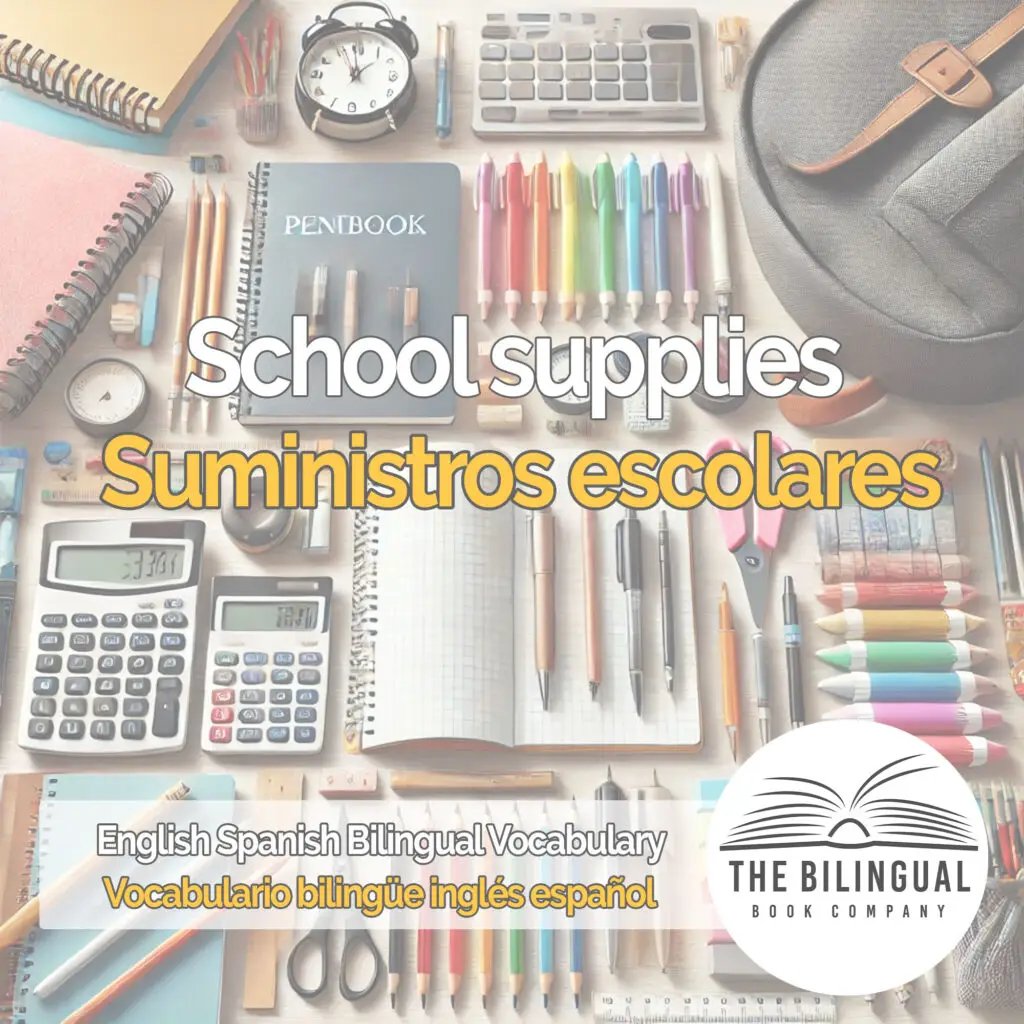 School supplies english spanish vocabulary