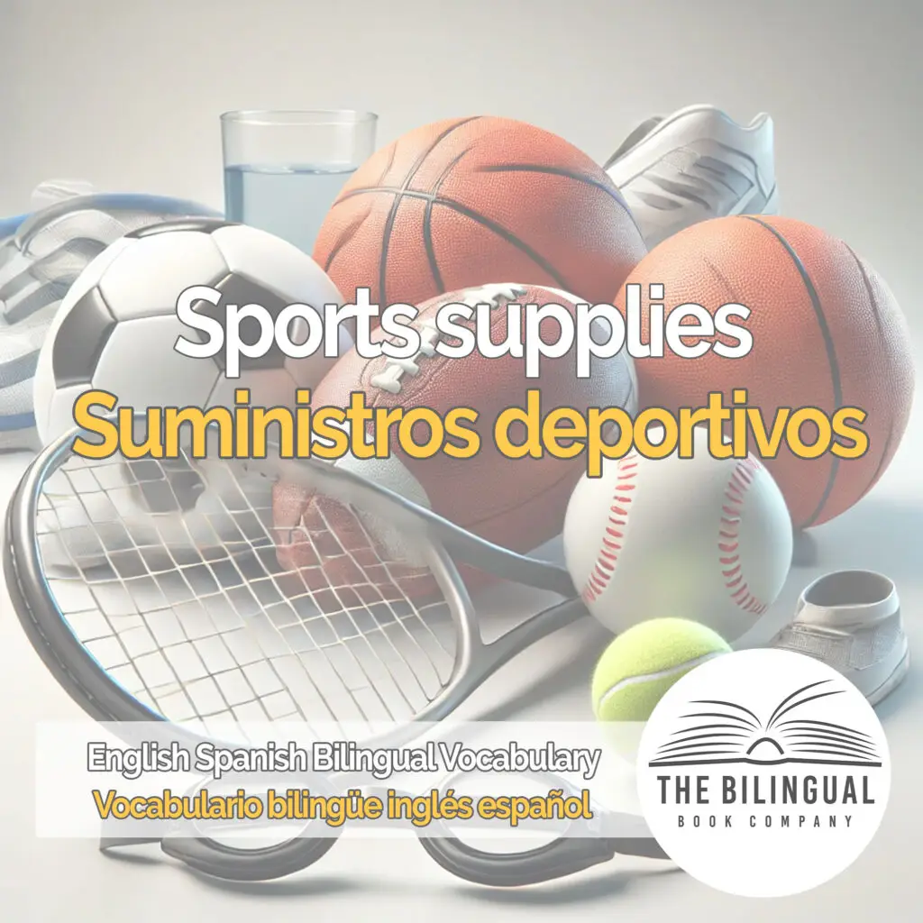 Sports supplies english spanish vocabulary