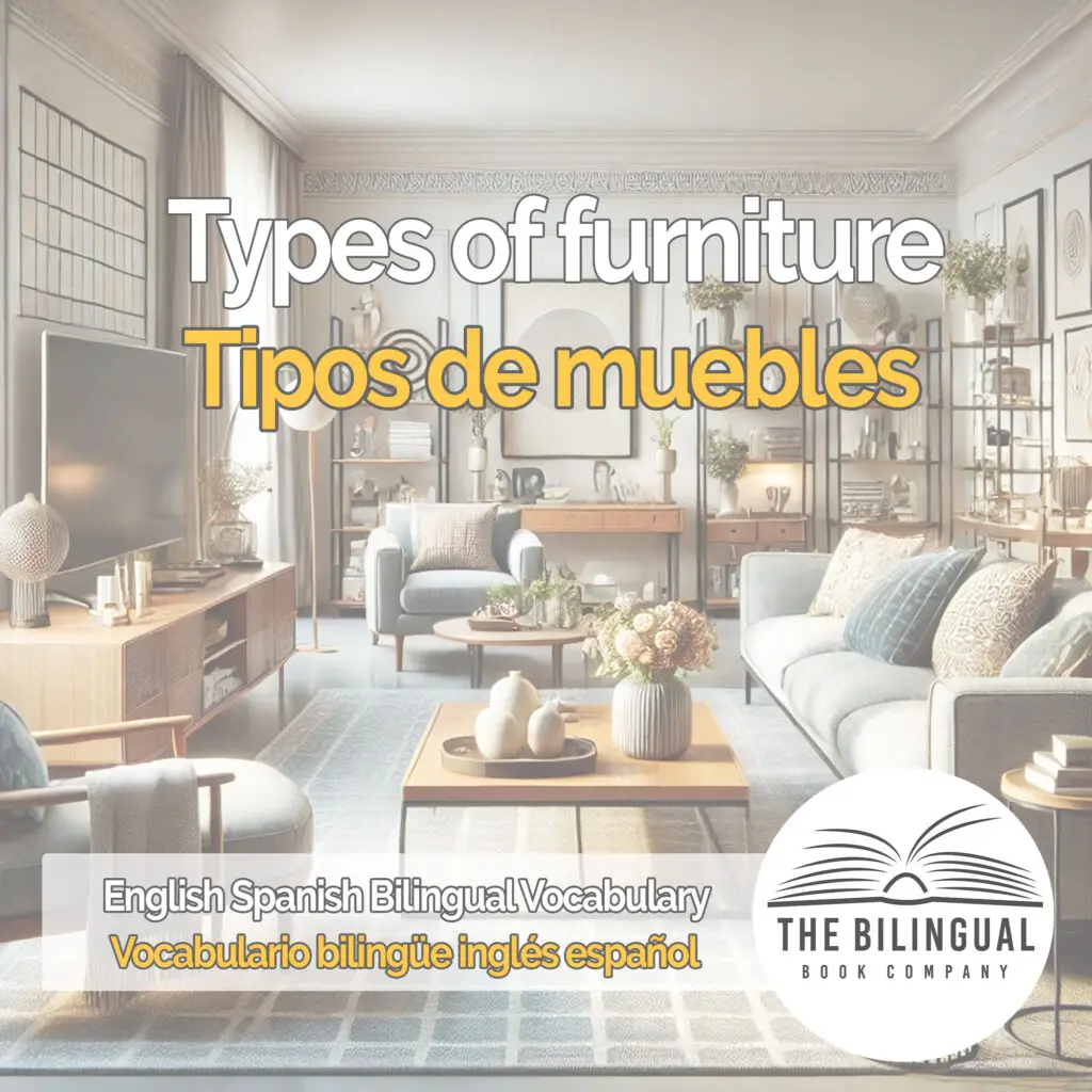 Types of furniture english spanish vocabulary