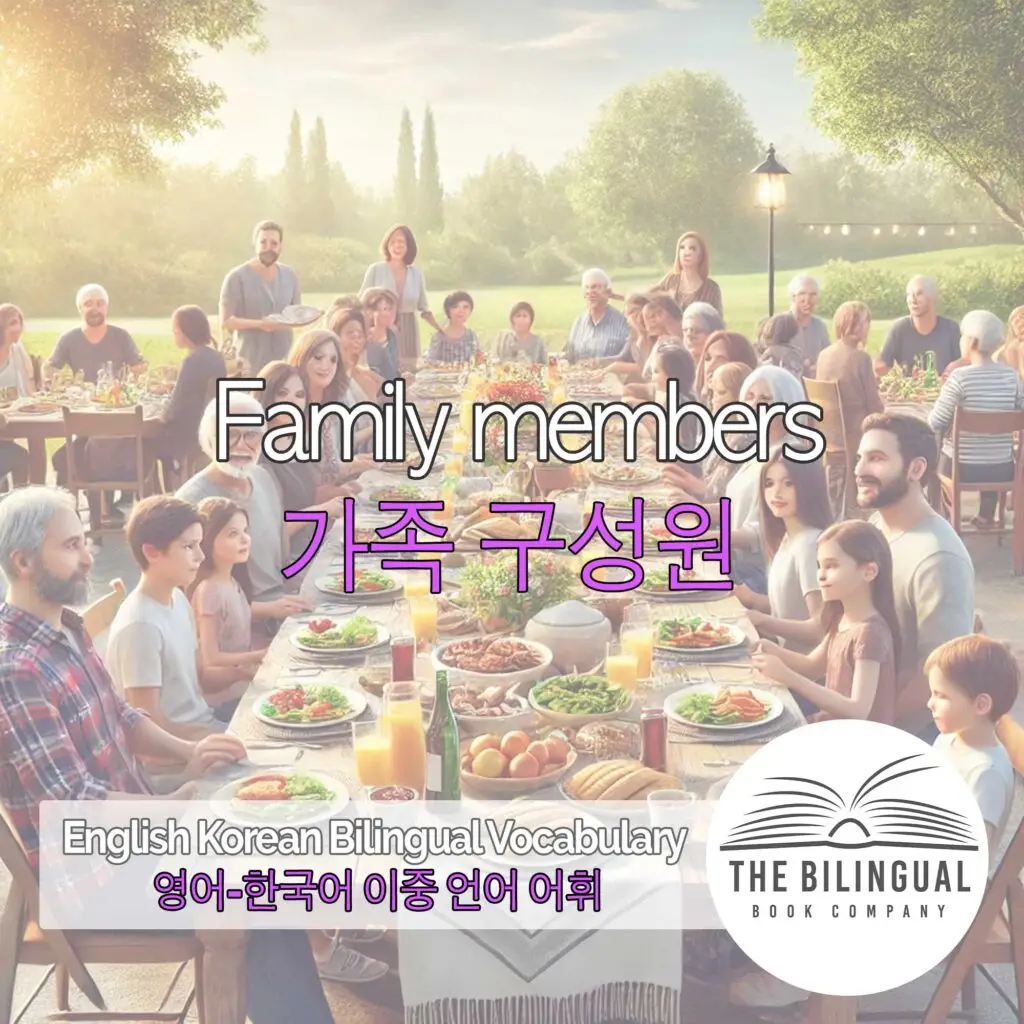 Family members English Korean Bilingual Vocabulary