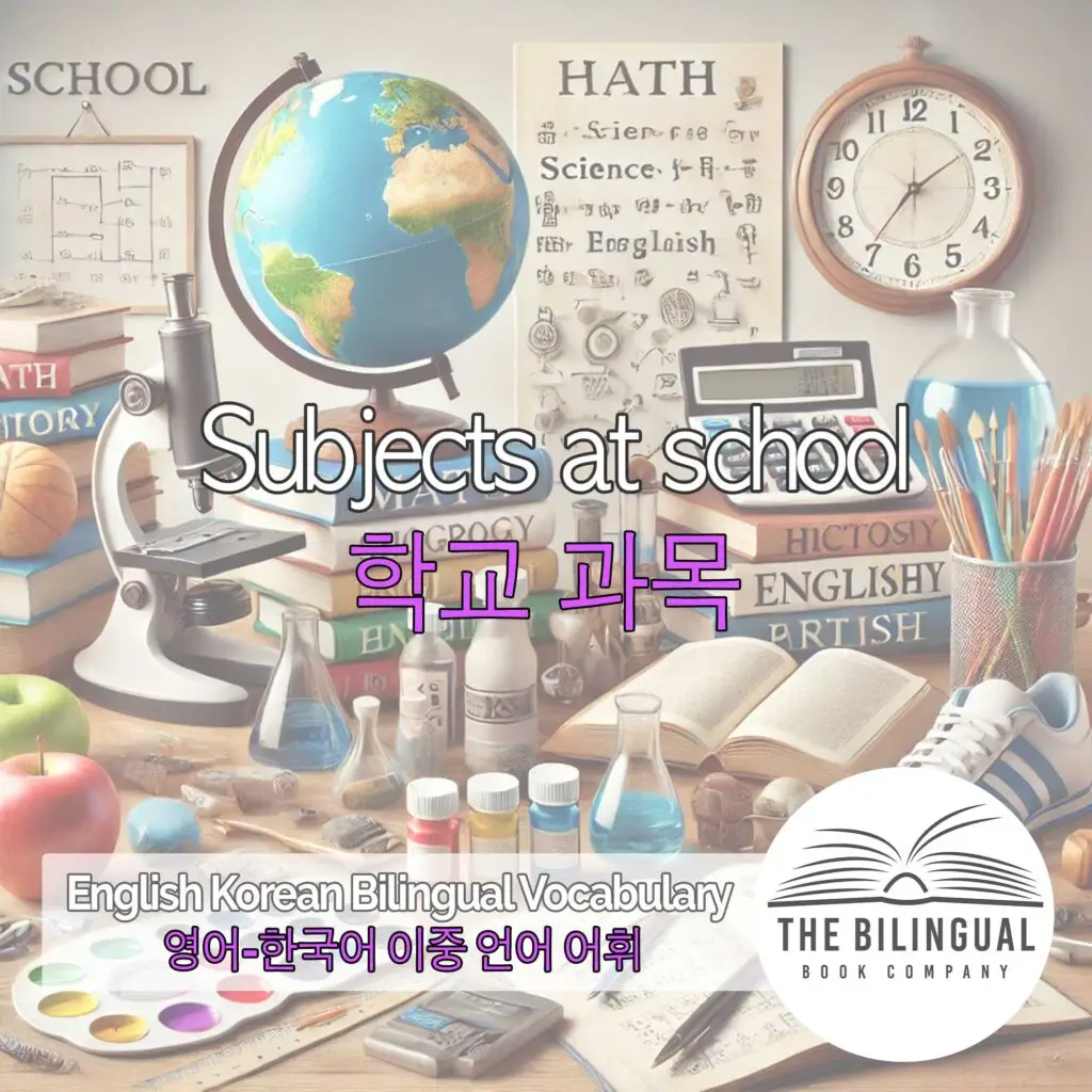 Subjects at school English Korean Bilingual Vocabulary