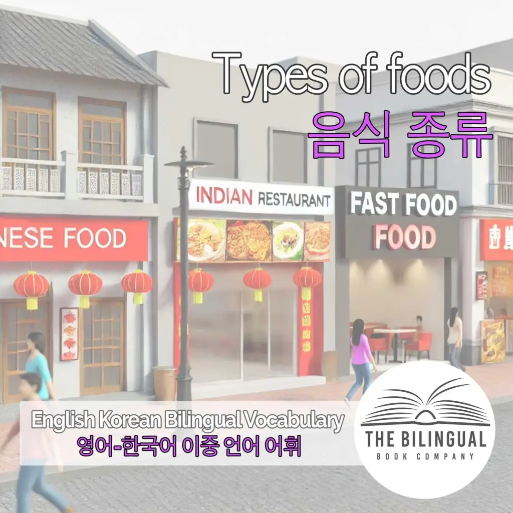 Types of foods English Korean Bilingual Vocabulary