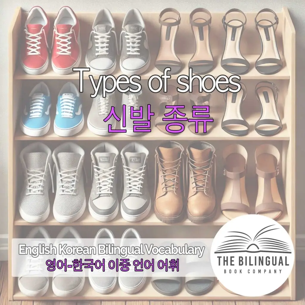 Types of shoes English Korean Bilingual Vocabulary