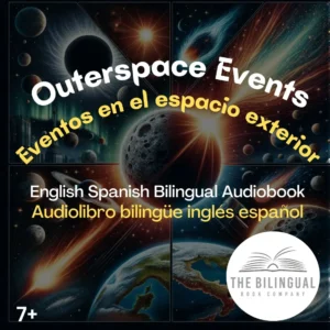 cover Outerspace Events English Spanish Bilingual Kids Book