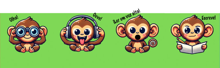 english-portuguese-bilingual-audiobook-image-of-4-monkeys-4320x1350