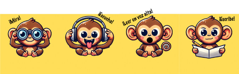 english-spanish-bilingual-audiobook-image-of-4-monkeys-4320x1350